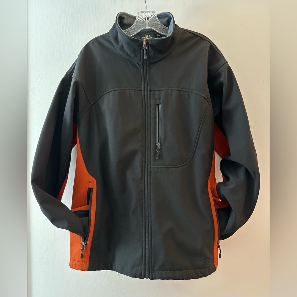 NORDICTRACK MENS SIZE Large Black and Orange LINED WINTER COAT JACKET